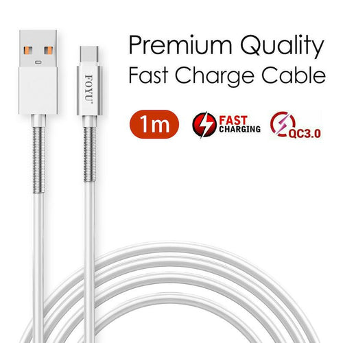 FOYU Type C to USB Cable - Fast Charging, High-Speed Data Transfer, 1M Length, White